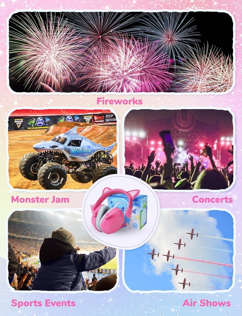 iClever Noise Cancelling Headphones for Kids, SNR 29dB Safety Noise Reduction Ear Muffs for Autism Sensory &Concentration Aid, Ear Hearing Protection for Fireworks/Event/Concert - Image 5